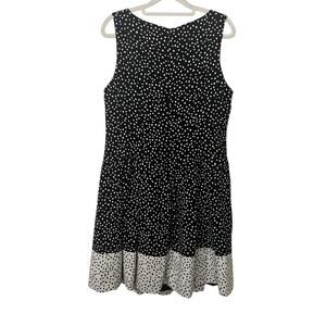 Lauren Ralph Lauren Fit and Flare Dress 12 Black White Polka Dot Feminine Flirty